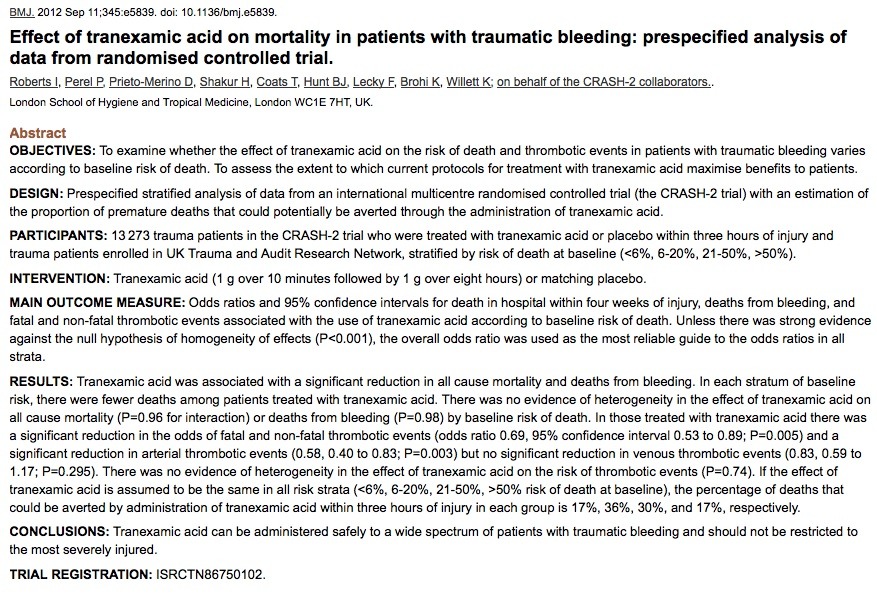 txa 1 tranexamic acid bmj