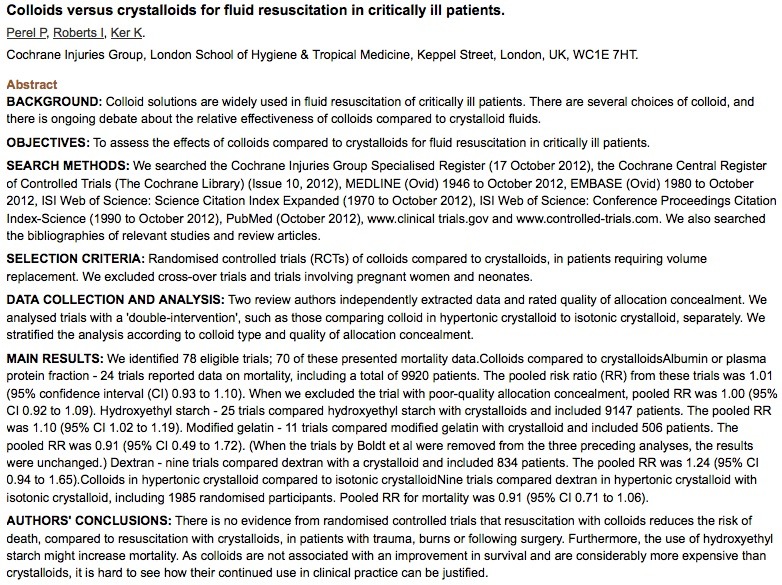 colloids cochrane