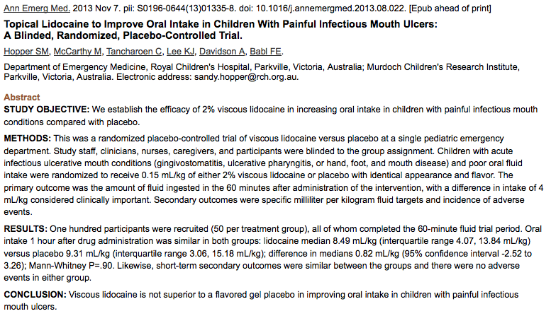 topical lidocaine paper