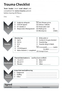 UHS Trauma Checklist