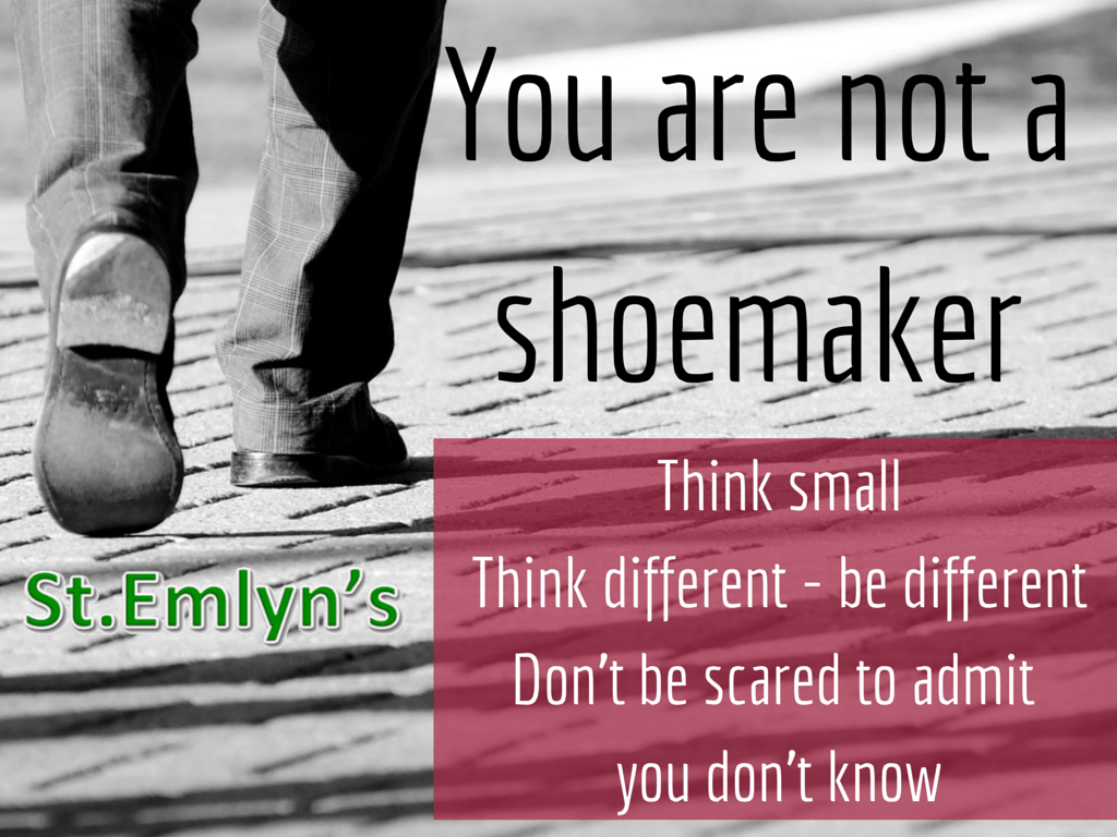 You are not a shoemakerThink smallThink