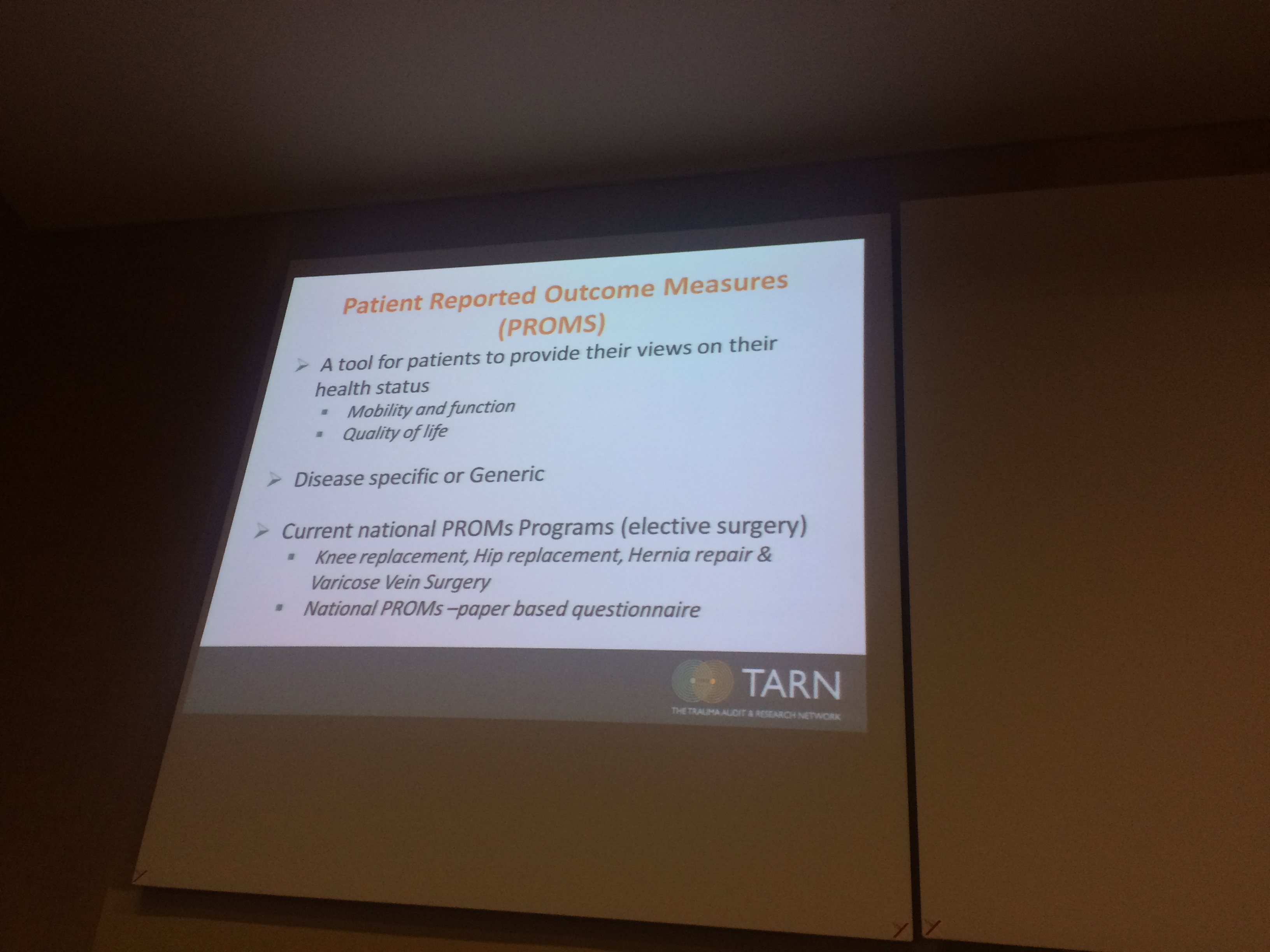 Patient related outcome measures - defined by Antoinette Edwards