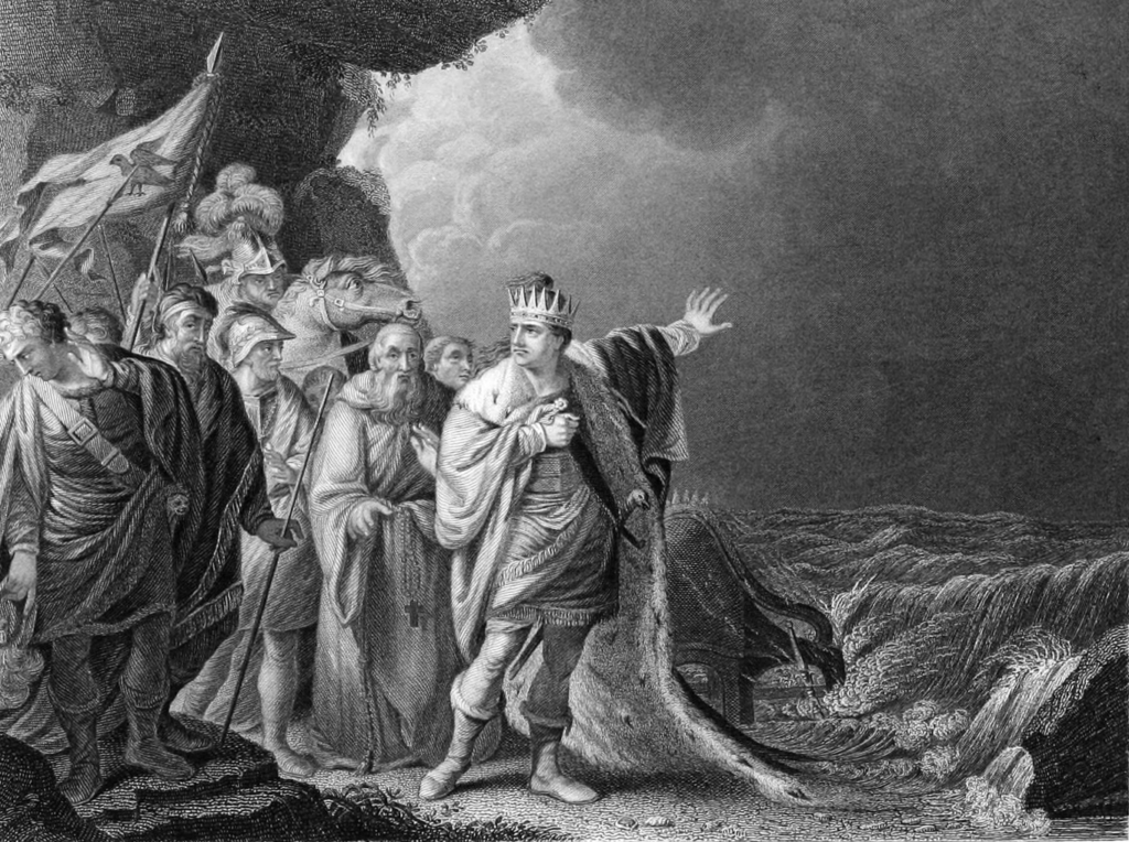 King Canute trying to hold back the tide.