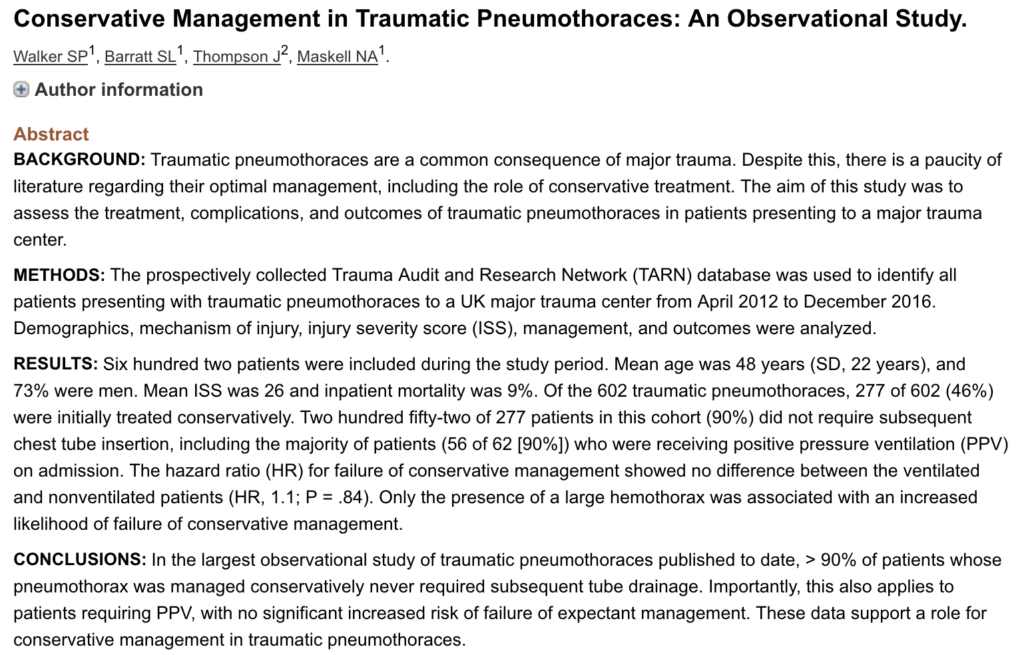 Journal Club St Emlyn's chest trauma