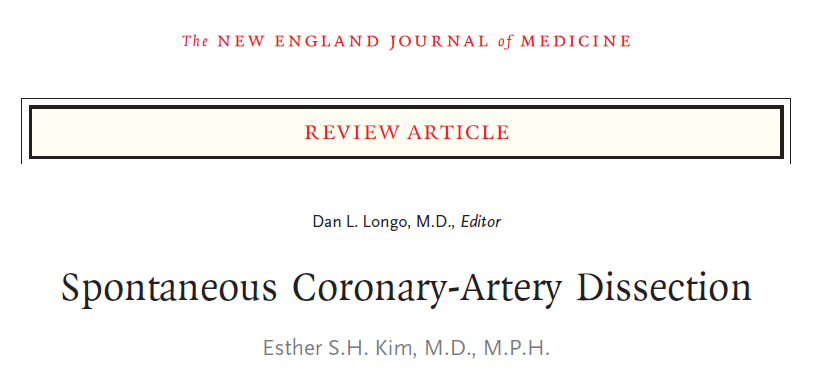NJEM - Spontaneous Coronary Artery Dissection