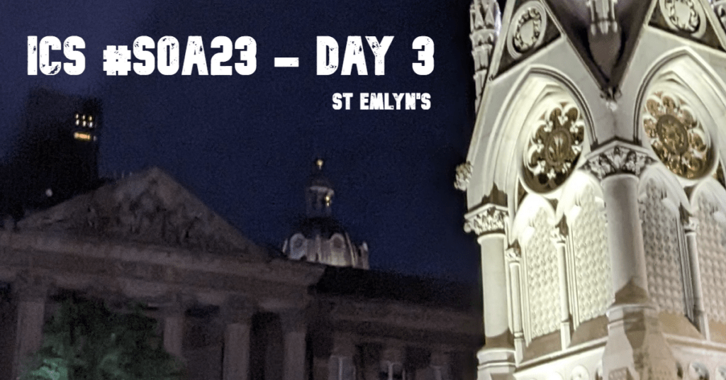 title slide for day 3 blog on ICS SOA