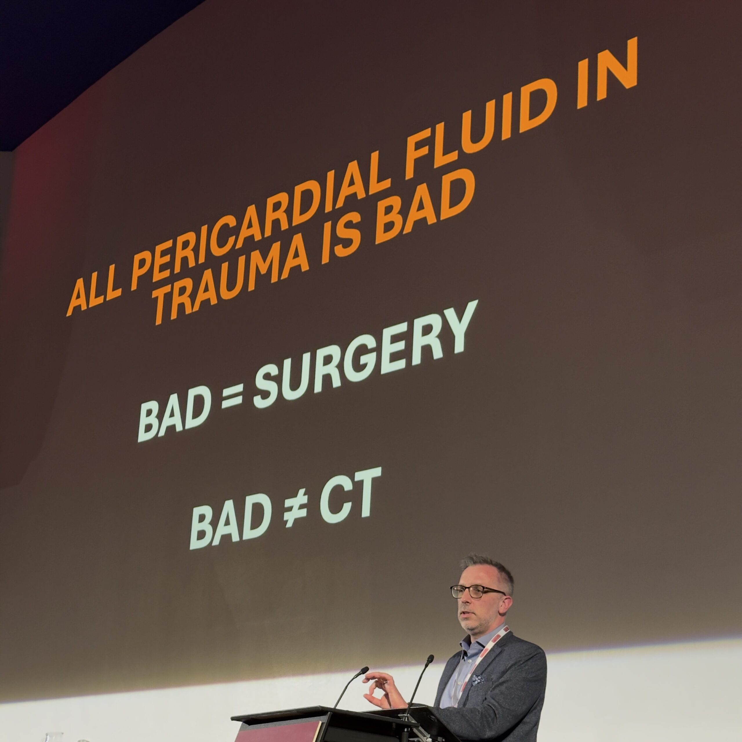 
ALL PERICARDIAL FLUID IN TRAUMA IS BAD
BAD=SURGERY
BAD #CT
tama
ROYAL GEOGRAPHICAL SOCIETY
(WITH IBG)